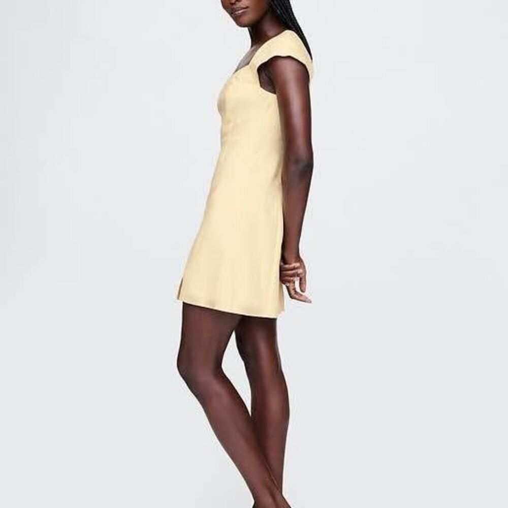 Gap Linen-Blend Squareneck Mini Dress